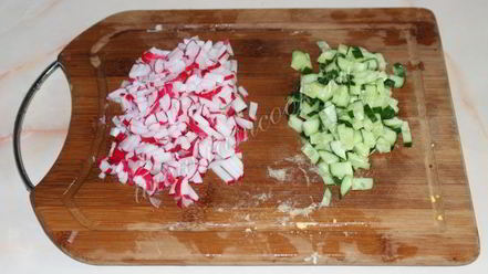 Рецепт окрошки на квасе с докторской колбасой