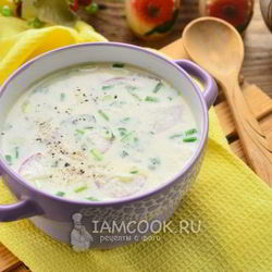 Рецепт Окрошки на майонезе с колбасой