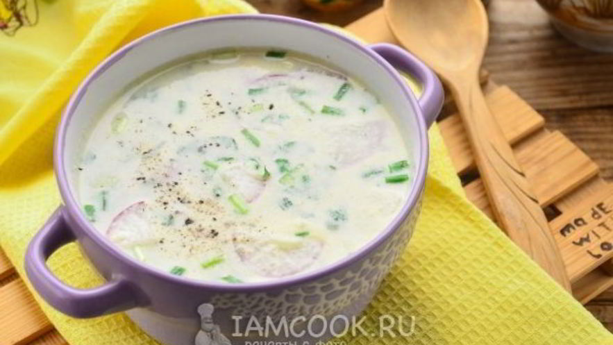 Рецепт окрошки на майонезе с колбасой