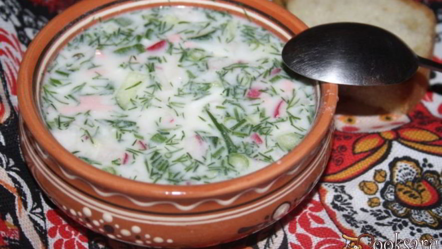 Рецепт окрошки на мацони и айране