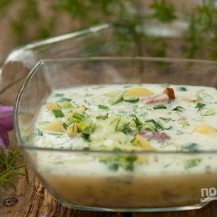 Рецепт Окрошки на минералке и сметане