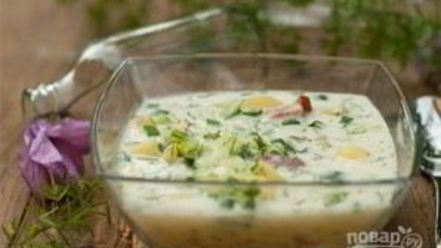 Рецепт окрошки на минералке и сметане