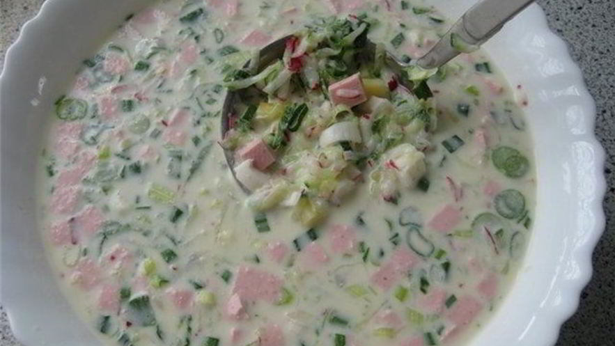 Рецепт окрошки на сметане и майонезе