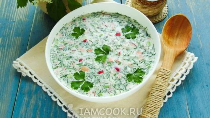 Рецепт окрошки на сметане