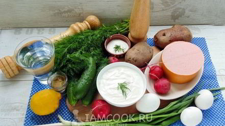 Рецепт окрошки на сметане