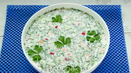 Рецепт окрошки на сметане