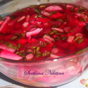 Рецепт Окрошки на свекольном отваре