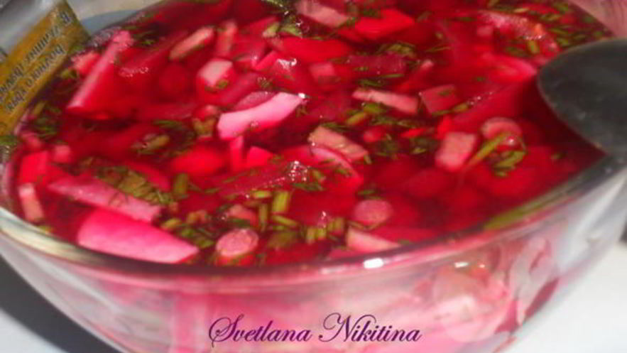 Рецепт окрошки на свекольном отваре