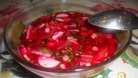 Рецепт окрошки на свекольном отваре