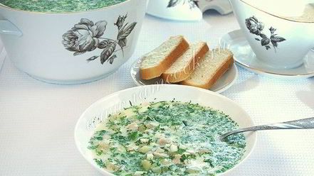 Рецепт окрошки на сыворотке с куриной грудкой