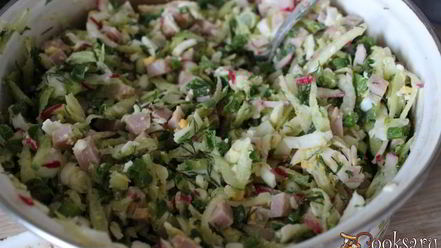 Рецепт окрошки на сыворотке с ветчиной