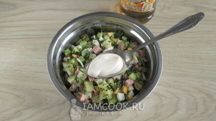 Рецепт окрошки на воде с майонезом и уксусом