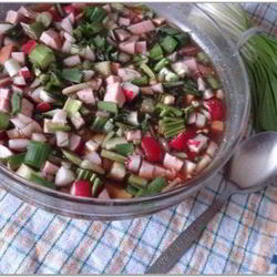 Рецепт Окрошки с черемшой