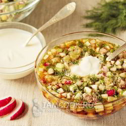 Рецепт Окрошки с говядиной