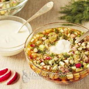 Рецепт Окрошки с говядиной
