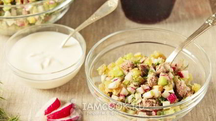 Рецепт окрошки с говядиной