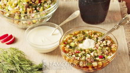 Рецепт окрошки с говядиной