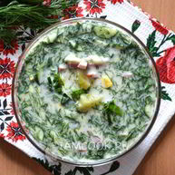 Рецепт Окрошки с колбасой на квасе