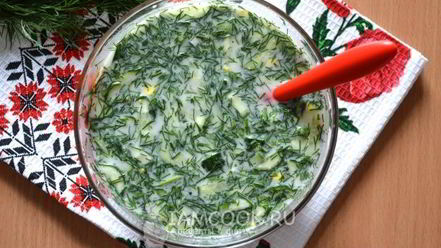 Рецепт окрошки с колбасой на квасе