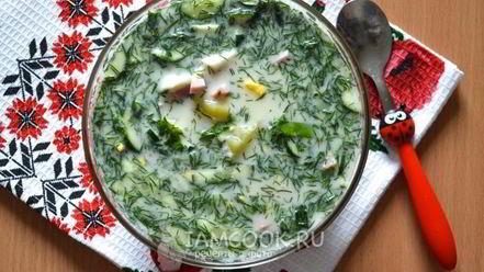 Рецепт окрошки с колбасой на квасе