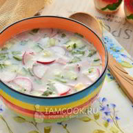 Рецепт Окрошки с колбасой на уксусе