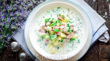 Рецепт Окрошки с колбасой на воде