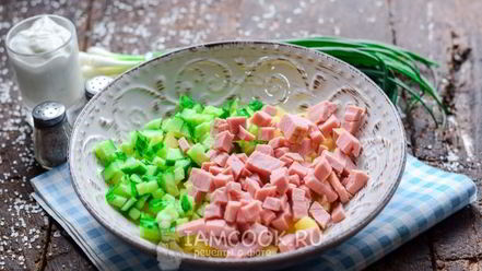 Рецепт окрошки с колбасой на воде