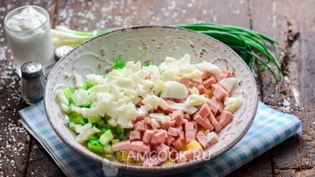 Рецепт окрошки с колбасой на воде