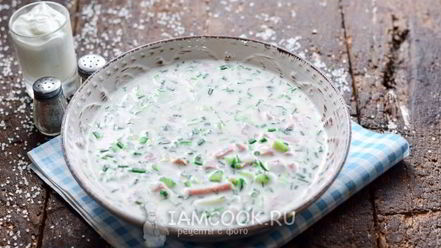 Рецепт окрошки с колбасой на воде