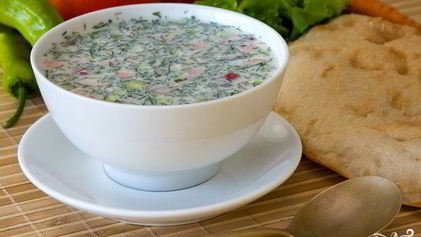 Рецепт Окрошки с копченой колбасой