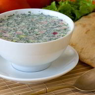 Рецепт Окрошки с копченой колбасой