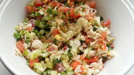 Рецепт окрошки с курицей и помидорами