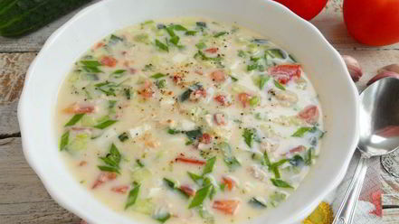 Рецепт окрошки с курицей и помидорами