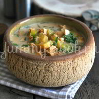 Рецепт Окрошки с курицей на квасе