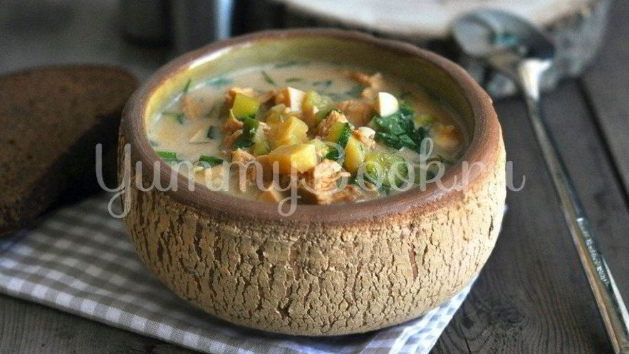 Рецепт окрошки с курицей на квасе