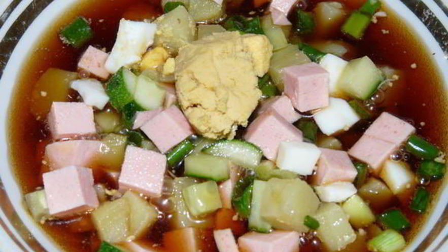 Рецепт окрошки с квасом