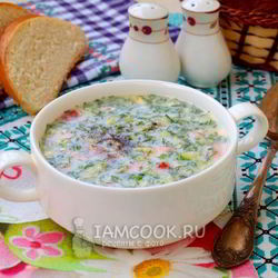 Рецепт Окрошки с помидорами на сыворотке