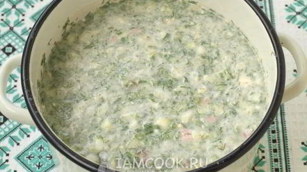 Рецепт окрошки с помидорами на сыворотке