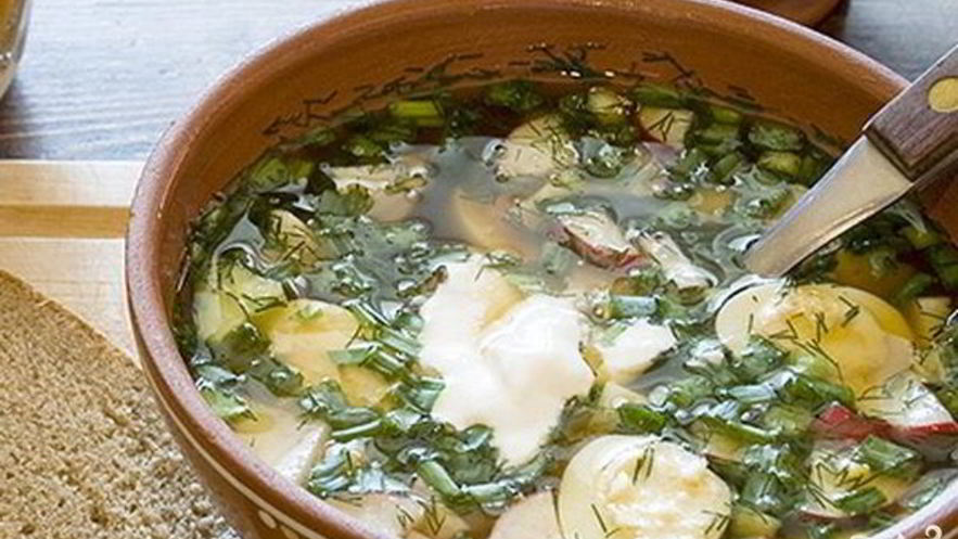 Рецепт окрошки с селедкой