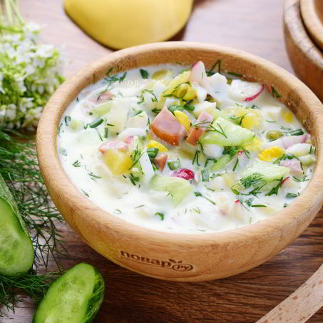 Рецепт Окрошки с ветчиной