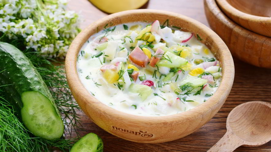 Рецепт окрошки с ветчиной