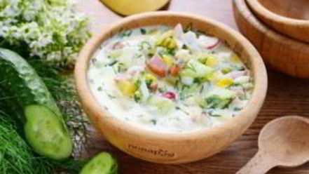 Рецепт окрошки с ветчиной