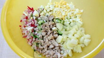 Рецепт окрошки с зеленым горошком