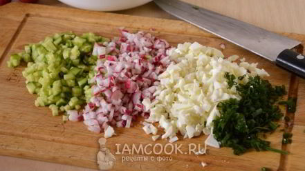 Рецепт окрошки с жареным мясом