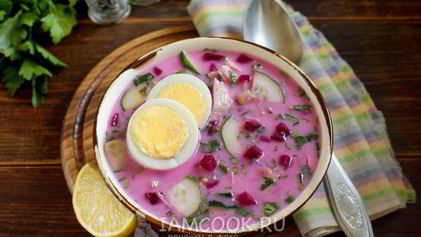 Рецепт Окрошки со свеклой на кефире