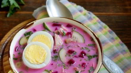 Рецепт окрошки со свеклой на кефире