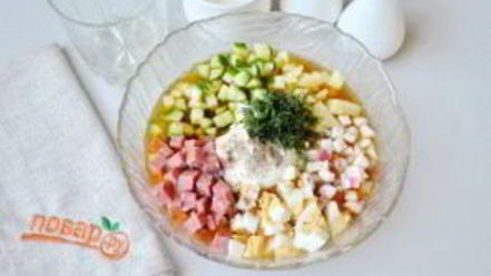 Рецепт окрошки в хлебе