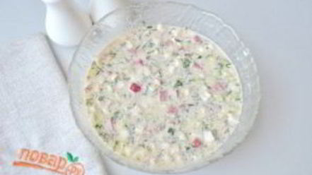 Рецепт окрошки в хлебе