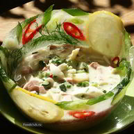 Рецепт Окрошки в ледяной вазе