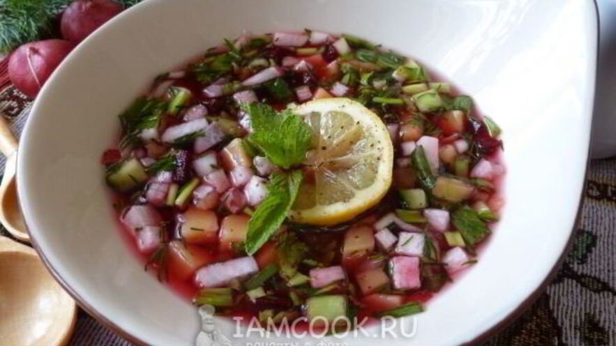 Рецепт постной окрошки на квасе